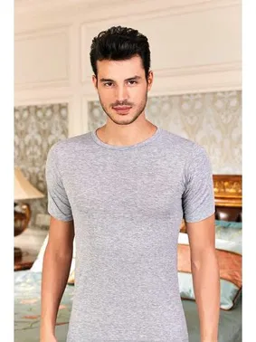 Berrak Berrak 1024 Erkek Likralı Süprem Kısa Kol Bisiklet Yaka - Alternatif Görünüm