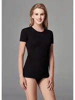 Bisiklet Yaka Kısa Kol T-Shirt Dagi 5002KC Siyah detay görünüm