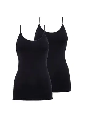 Black Spade BlackSpade Essential Kadın İnce Askılı Atlet Siyah 2'li Paket 1591 