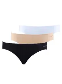 Black Spade BlackSpade Essential Kadın Slip Külot Beyaz Ten Siyah 3'lü Paket 1574 