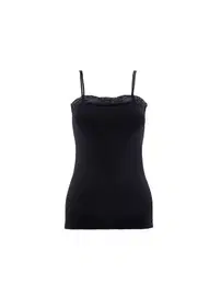 Black Spade BlackSpade İnce Askılı Dantelli Siyah Atlet 1347