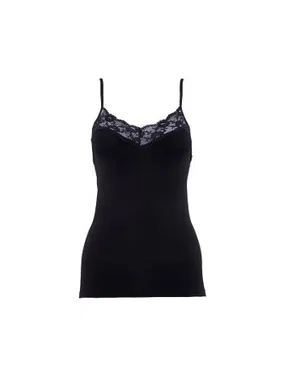 Black Spade BlackSpade Private Büyük Beden Dantelli İnce Askılı Atlet 1984 Siyah