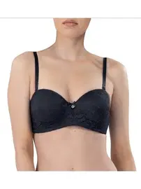 Black Spade BlackSpade Straplez Destekli Dantelli Siyah Sütyen 3012