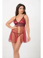 Bordo Fantazi Tül Gecelik Sistina 670 Bordo