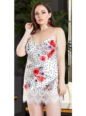 Jeremi Büyük Beden 2'Li Saten Kısa Gecelik Sabahlık Takım Jeremi 3239 - Alternatif Görünüm