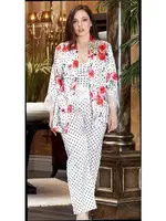 Büyük Beden Saten 3'Lü Askılı Pijama Takım Jeremi 3238 Krem