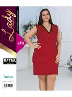 Büyük Boy Kısa ve Geniş Kol Tunik Lady 6758 Kırmızı farklı açı