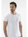 Cacharel - Düğmeli kısa kollu t-shirt 1308/BEYAZ