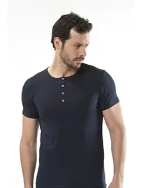 Cacharel Cacharel - Düğmeli kısa kollu t-shirt 1308/LACİVERT