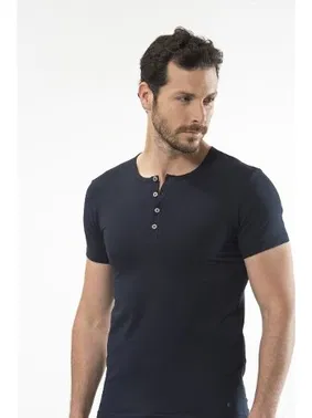 Cacharel Cacharel - Düğmeli kısa kollu t-shirt 1308/LACİVERT - Alternatif Görünüm