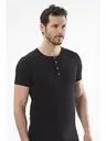 Cacharel - Düğmeli kısa kollu t-shirt 1308/SİYAH