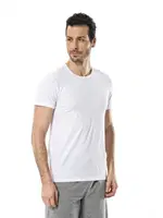 Cacharel Erkek Likralı O Yaka T-shirt 1331/BEYAZ Beyaz
