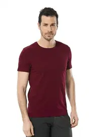 Cacharel Cacharel Erkek Likralı O Yaka T-shirt 1331/BORDO