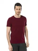 Cacharel Erkek Likralı O Yaka T-shirt 1331/BORDO Bordo