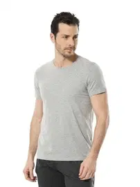 Cacharel Cacharel Erkek Likralı O Yaka T-shirt 1331/GRİ