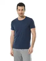 Cacharel Erkek Likralı O Yaka T-shirt 1331/İNDİGO İndigo