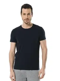 Cacharel Cacharel Erkek Likralı O Yaka T-shirt 1331/LACİVERT