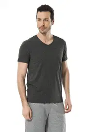 Cacharel Cacharel Erkek Likralı V Yaka T-shirt 1332/ANTRASİT