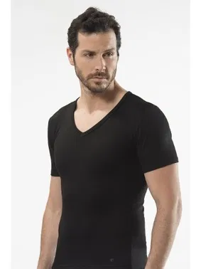 Cacharel Cacharel Termal Kısa Kol V Yaka 1602/SİYAH