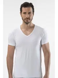Cacharel Cacharel - V yaka kısa kollu t-shirt 1306/BEYAZ