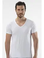 Cacharel - V yaka kısa kollu t-shirt 1306/BEYAZ Beyaz