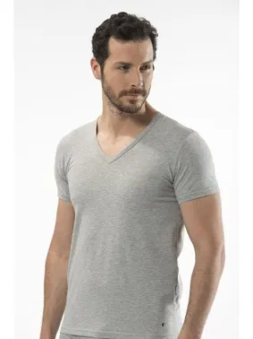 Cacharel Cacharel - V yaka kısa kollu t-shirt 1306/GRİ