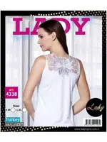 Çiçek Figürlü Atlet Lady 4338 Beyaz detay görünüm