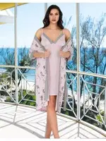 Çiçekli Gecelik Sabahlık Takım Lady 552 Görsel
