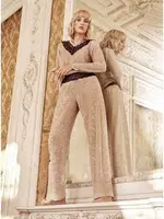 Çizgili Kadife Bayan Pijama Takımı Miss Loren 2009