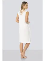 Dantelli V Yaka Gecelik Türen 3285/EKRU Krem farklı açı