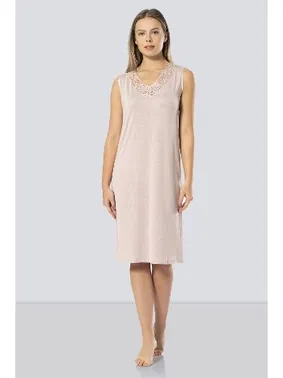 Türen Dantelli V Yaka Gecelik Türen 3285/PUDRA