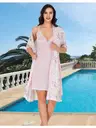 Desenli Pembe Gecelik ve Sabahlık Takım Lady 546