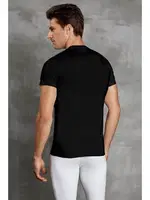Doreanse Erkek V-Yaka Kısa Kollu V-Neck T-Shirt 2890 Siyah görsel 5