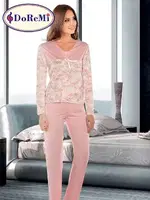 Pembe Desen DoReMi Bayan Pijama Takımı Pembe