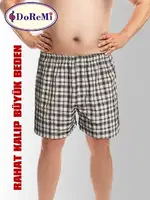 DoReMi Büyük Beden Rahat Kalıp Pamuklu Erkek Poplin Boxer MIXED COLOR