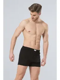 Türen Düğmeli Erkek Boxer 2'li Türen 186/SİYAH