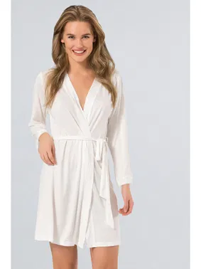 Türen Düz Bantlı Kısa Sabahlık Türen 3164/KREM - Alternatif Görünüm