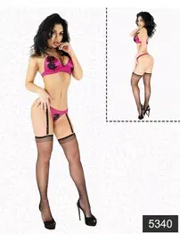 Elawin Elawin Fuşya Dantelli Sütyen Jartiyer Takım 5340