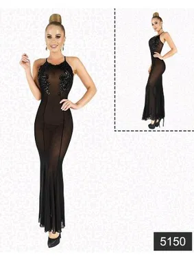 Elawin Elawin Göğüs Dekoltesi Sim Güpürlü Transparan Gecelik 5150