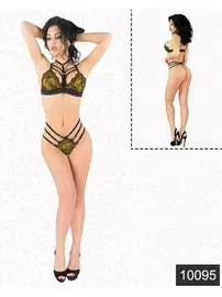 Elawin Elawin Seksi Sarı Lamine Jartiyer Takım 10095