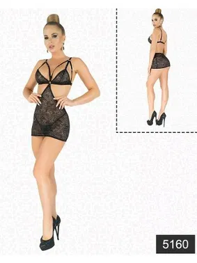 Elawin Elawin Simli Likralı Dantel Baby Doll 5160