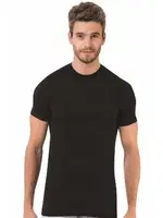 Elegant Erkek Bambu O Yaka Öztaş Y1932 Siyah detay görünüm