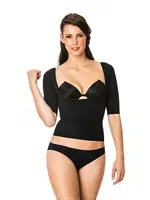 Emay 5014 Seamless Göğsü Açık Kollu Korse Siyah