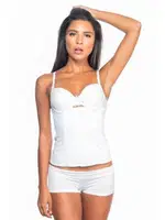 Emay Bayan Agraflı Balenli Bel Korsesi Çift Destekli Korse 2865 Beyaz farklı açı