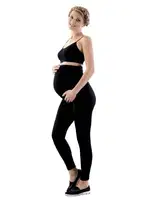 Emay Dikişsiz Hamile Tayt 5400 Siyah görsel 4