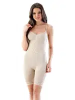 Emay Dikişsiz Paça Dantelli Boxer Boy Korse 2031 Ten