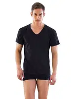 Emay V Yaka Erkek Kısa Kol Atlet 12240R Siyah