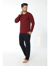 Öztaş Erkek Bisiklet Yaka Uzun Kollu Pijama Takım 12052-A Öztaş