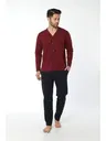 Erkek önü Düğmeli Uzun Kollu Pijama Takım 12032-A Öztaş