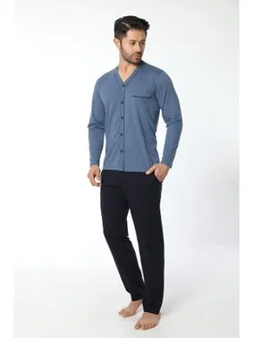 Öztaş Erkek önü Düğmeli Uzun Kollu Pijama Takım 12033-A Öztaş